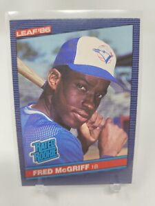 1986 Leaf Baseball Fred McGriff RC #28 EX Toronto Blue Jays BUF