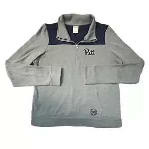Victoria’s Secret PINK Pitt Panthers Gray 1/4 Zip Pullover Womens Size M - Picture 1 of 8