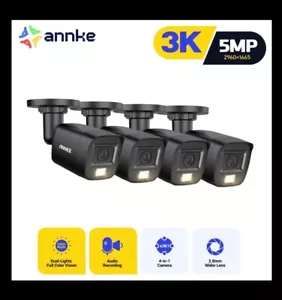 ANNKE 4x 5MP Security Camera, 4 BNC Cables, Power Adapter And 4 to 1 Splitter - Picture 1 of 11