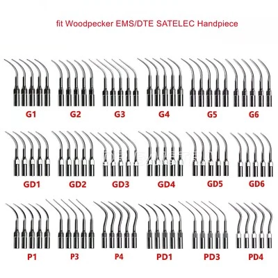 5× Dental Ultrasonic Piezo Scaler Tips fit Woodpecker EMS /DTE SATELEC Handpiece - Image 1 of 4