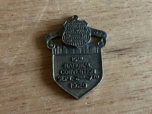 1929 USPS Medal FOB Post Office Clerks Natl Federation New York Convention Vtg - Bild 1 von 18
