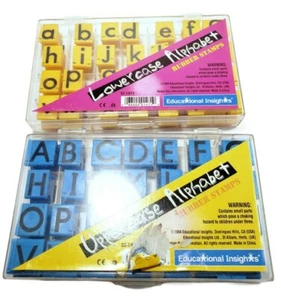 Educational Insights Uppercase & Lower Case Rubber Stamps 1470 1471 "Preowned" - Picture 1 of 5