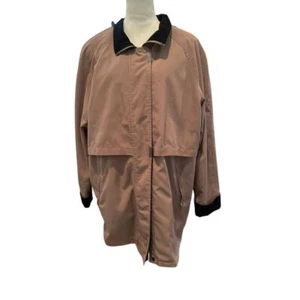 Westbound Taupe Lightweight Black Trim and Removable Hood Women's Trench Coat L - Picture 1 of 12