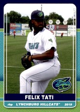 2019 Lynchburg Hillcats Grandstand #28 Felix Tati Dominican Republic DR Card
