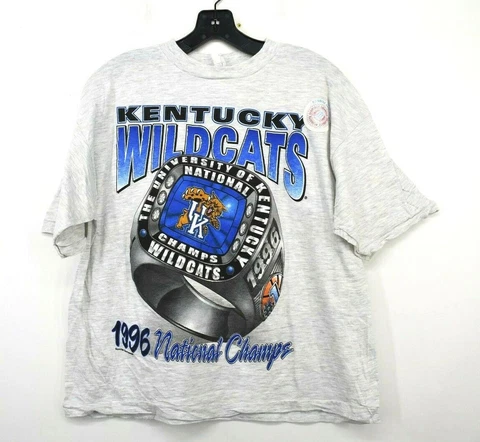 Vintage Deadstock 1996 Kentucky Wildcats NCAA National Champions T-Shirt Medium Cover