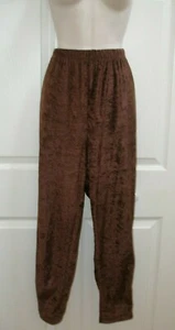 Brown Crush Velvet Lounge Pants Women's Size Large - Picture 1 of 5