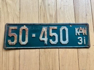 1931 Kansas License Plate - Picture 1 of 4