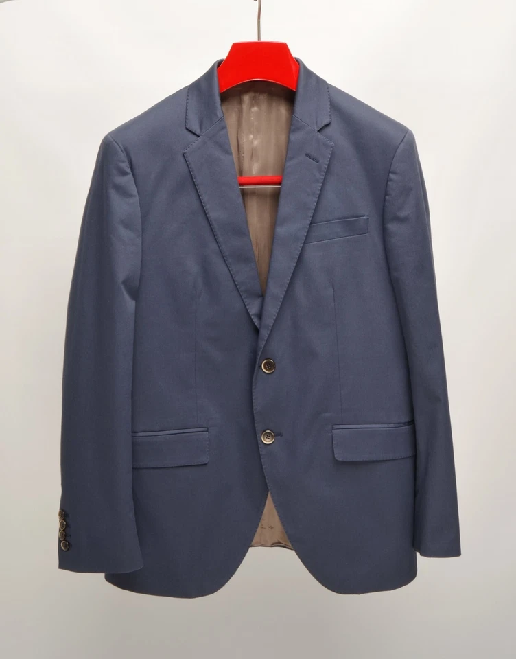 Men's HACKETT Mayfair Blue Cotton Stretch 2Btn Blazer IT 52R / UK,US 42R VGC - Image 1 of 4