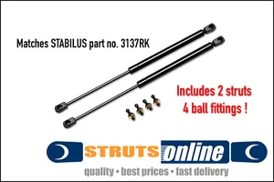 2 x NEW gas struts match Stabilus 3137RK 195mm 0125N suit Caravan boot hatch box - Picture 1 of 2