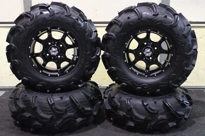 YAMAHA VIKING 700 26" MAXXIS ZILLA  ATV TIRE & COBRA BLK WHEEL KIT IRS11K - Image 1 of 4