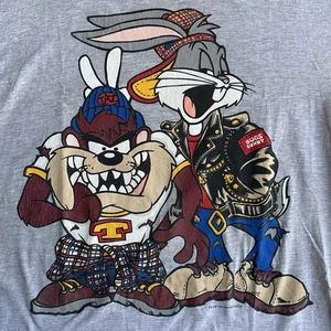 Bugs Bunny & Taz 1993 Single Stitch Graphic Tee Shirt Sz XL Bad Boyz Street Wear - Picture 1 of 18