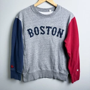 Vintage Y2K Boston Red Sox MLB Baseball Retro Colorblock Sweatshirt mit Rundhalsausschnitt S - Bild 1 von 3
