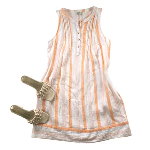 Wonderly Pastel Striped Soft Cotton Gauze Sleeveless Summer Dress Size Large - Picture 1 of 9