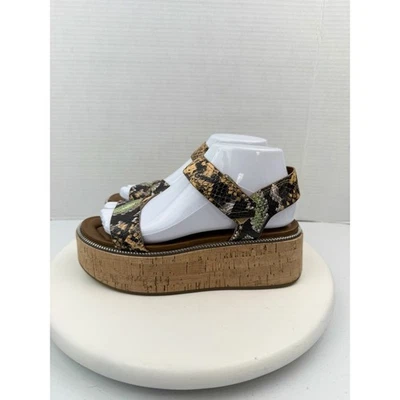 Franco Sarto Ozio Womens Sz 7.5M Snakeskin Print Platform Ankle Strap Sandals - Image 1 of 4