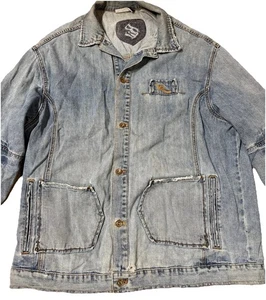 Vintage Rocawear Denim Chore Jacket Y2K RW Logo Jay-Z Hip Hop Workwear Size XL - Picture 1 of 5