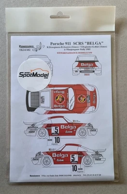 Decalcomanie Renaissance TK24-482 Porsche 911 SCRS - Belga (per kit NuNu 24011) - Immagine 1 di 2