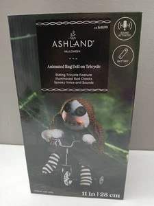 Ashland Haunted Halloween Animated Ragdoll on Tricycle Spooky Decor Wednesday  - Picture 1 of 2