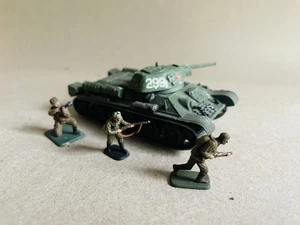 Custom Painted Soviet Soldiers & Tank Miniatures WWII War Games Russian 1:76 - Picture 1 of 15
