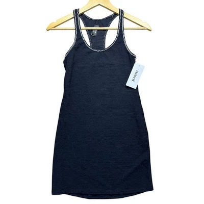 Hurley Bodycon Mini Dress Black NWT Textured Racerback Size S Coastal Beach - Image 1 of 4