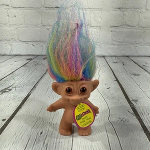 Vintage 80’s Wishnik Lucky Troll Doll Uneeda Rainbow Hair Double Horseshoe 3" - Bild 1 von 7