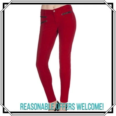 Pantalones ajustados rojos de pana talla 25 elásticos grandes rojos marca J Zoey Foto 1 de 4