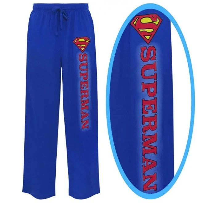 Pantalones de pijama de salón unisex con logotipo clásico de Superman de DC Comics nuevos con etiquetas XS-3XL Foto 1 de 1