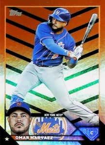 2023 Topps Update ORANGE FOIL SP US152 OMAR NARVAEZ NEW YORK METS - Picture 1 of 2