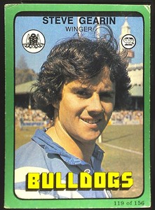 1978 #119 Steve Gearin Canterbury Bulldogs Scanlens rugby league NRL card