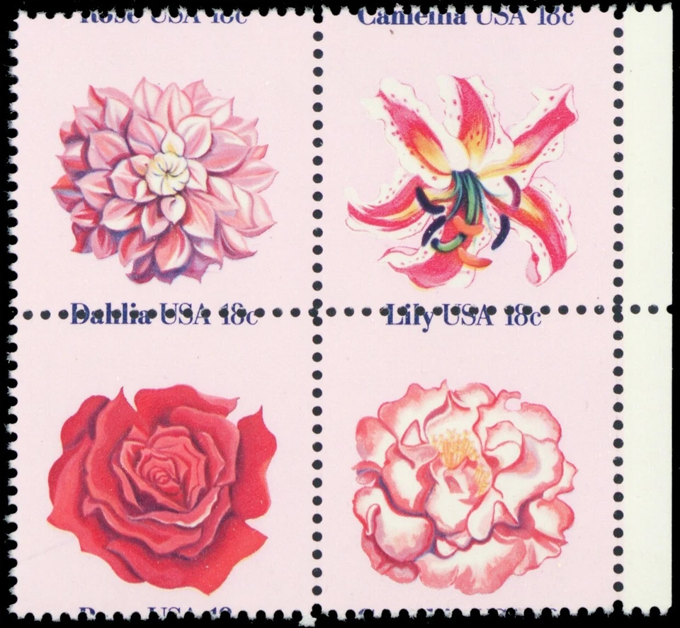 1879a, Mint NH 18¢ Misperfed Error Block of Four - Roses - Stuart Katz - Image 1 of 1