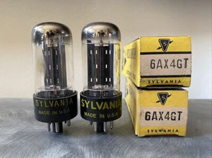 Lot of (2) Sylvania 6AX4GT 6AX4 Vacuum Tubes in Boxes - Picture 1 of 5