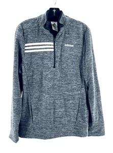 Adidas Youth Kids Gray 1/4 Zip Sweatshirt Jacket Pockets Size 16/20 - Picture 1 of 14