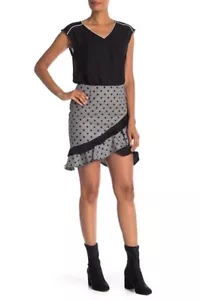 Falda con volantes Nicole Miller New York a cuadros con lunares talla 10 $98 - Imagen 1 de 7