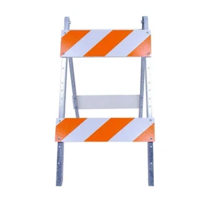 Folding Reflective Safety Barricade 8/8 Inch Type II EG Sheeting Traffic Control - Picture 1 of 1