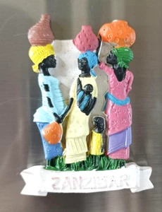 Vintage Ceramic Souvenir Zanzibar Africa Decorate Fridge Magnet 3"x 1.5" Kitchen - Picture 1 of 5