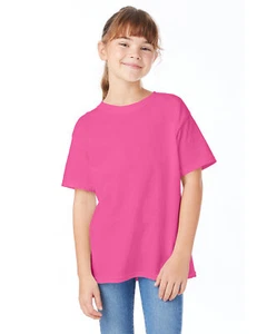 5 Pack Of Hanes Youth Essential-T Stylish T Shirt Casual Plain T-Shirt - 5480 - Picture 1 of 33