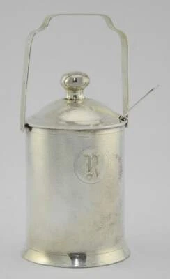 JUEGO DE CONDIMENTOS DE PLATA ESTERLINA SIGLO XIX EXPORTACIÓN CHINA COLGADO CHONG INSERTO DE VIDRIO ORIGINAL Foto 1 de 4