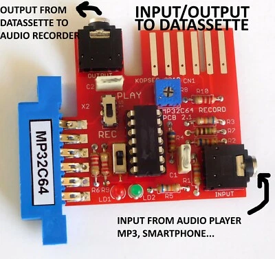 MP32C64 COMMODORE Datassette PLAYER/RECORDER emulator + 306 games in MP3 - Bild 1 von 4