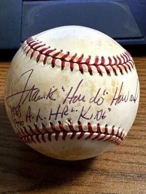 FRANK "HONDO" HOWARD SIGNED AUTOGRAPHED OAL BASEBALL!  Dodgers, Senators!  HR! - Image 1 of 2