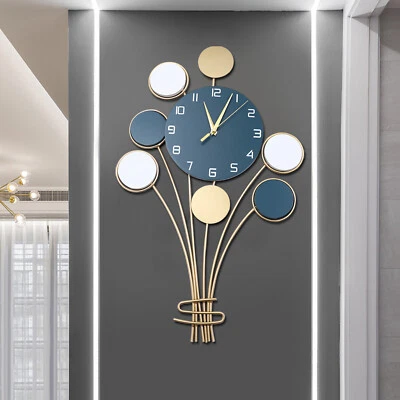 25" Large Hanging Wall Clock Balloon Metal Wall Watch Living Room Home Decor - Image 1 of 4