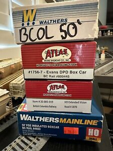 HO Scale BC Rail BCOL freight Car/ Caboose Lot Atlas Walthers