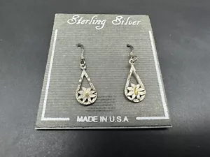 Sterling Silver Floral Earrings - Picture 1 of 8