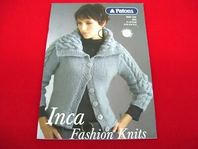 PATONS KNITTING BOOK PATTERN KNIT NO. 1264 #1264 INCA 21 STYLES SIZES XXS TO XL - Image 1 of 4