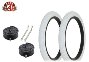 ALTA BICYCLE WIRE BEAD TIRES 18" X 2.125 WHITE TURBO W/HEAVYDUTY TUBES 6PC SET. - Picture 1 of 1