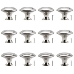 12Pcs Door Knobs Cabinet Handles Cupboard Home Drawer Stainless Steel Silver Set - Picture 1 of 11