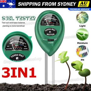 3 in 1 Soil PH Tester Water Moisture Test Meter Kit For Garden Plant Testing OZ - Picture 1 of 9