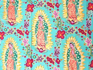 Tela de algodón Terrie Mangat Nuestra Señora de Guadalupe for Free Spirit 43" x 2 yardas - Imagen 1 de 18