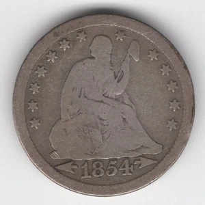 1854-P LIBERTY SEATED QUARTER With Arrows Nice VG - Picture 1 of 3