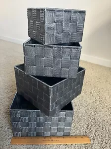 Storage Box Woven Basket Bin Container Tote Cube Organizer Set Stackable, New - Picture 1 of 2