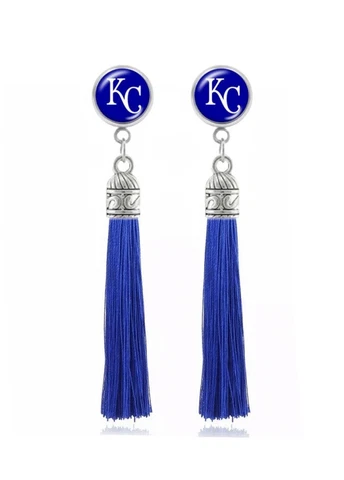 Royals Earrings, Tassel Dangle Earrings, KC Royals Jewelry Stainless Steel Cover