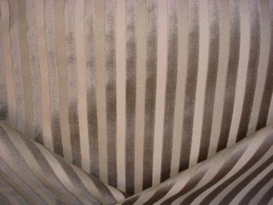 1Y Scalamandre AL 3914CBP9 Malawi Smoke Cocktail Stripe Velvet Upholstery Fabric - Picture 1 of 4
